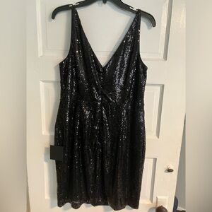 NWT Lulu's Shimmering Black Sequin cocktail dress. Very flattering and stretchy